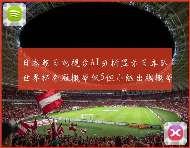 日本朝日电视台AI分析显示日本队世界杯夺冠概率仅5但小组出线概率高达73