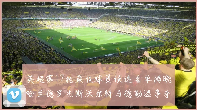 英超第17轮最佳球员候选名单揭晓哈兰德罗杰斯沃尔特马德勒温争夺荣誉